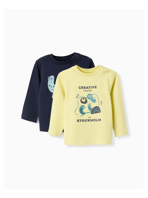Lot de 2 T-Shirts à Manches Longues Snail - Kiabi