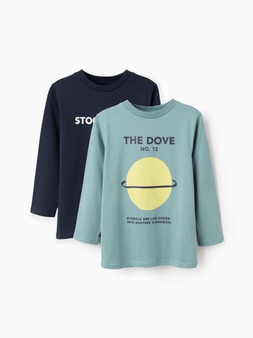 Lot de 2 T-Shirts à Manches Longues Stockholm - Kiabi