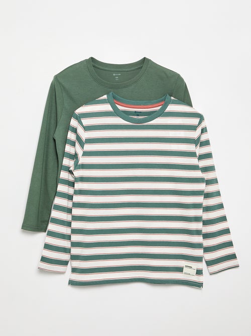 Lot de 2 T-shirts à manches longues - Kiabi Lot de 2 T-shirts à manches longues - Kiabi