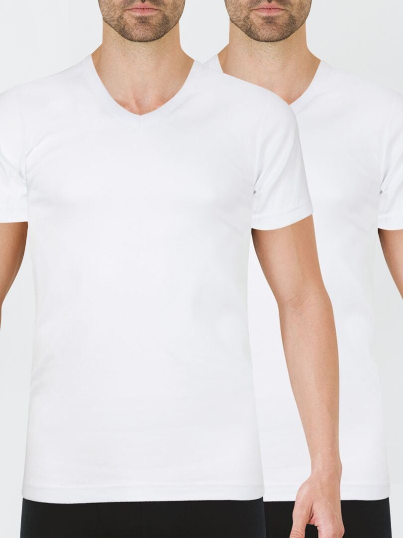 Lot de 2 t-shirts 'Athena' en coton Blanc - Kiabi