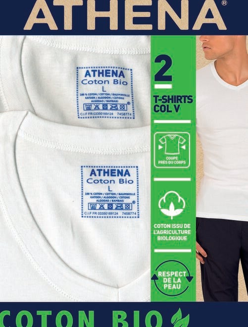 Lot de 2 t-shirts 'Athena' en coton - Kiabi