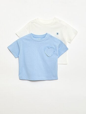 Lot de 2 T-shirts avec détail poitrine