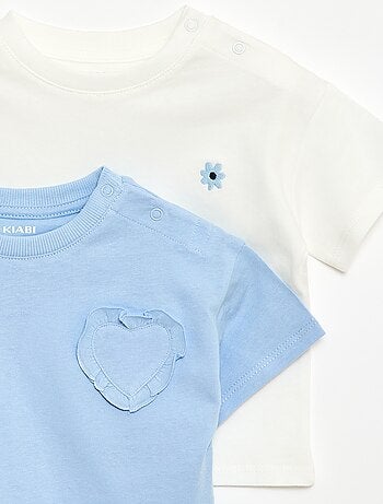 Lot de 2 T-shirts avec détail poitrine