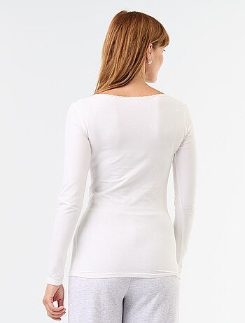 Lot de 2 t-shirts avec encolure en ronde avec dentelle