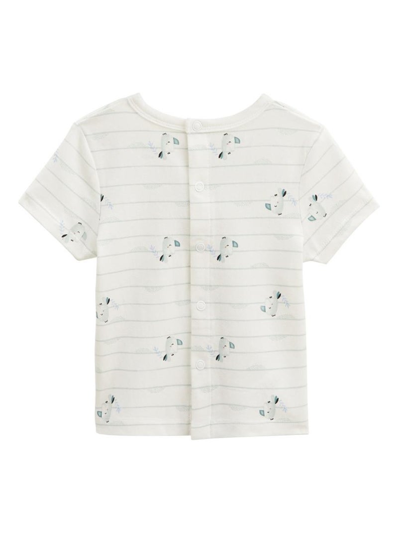 Lot de 2 t-shirts bébé manches courtes Kimi Ecru - Kiabi