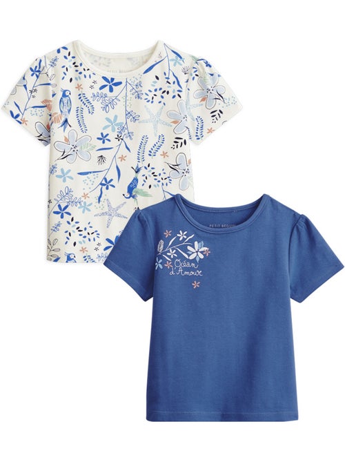 Lot de 2 t-shirts bébé manches courtes Océan d'amour - Kiabi