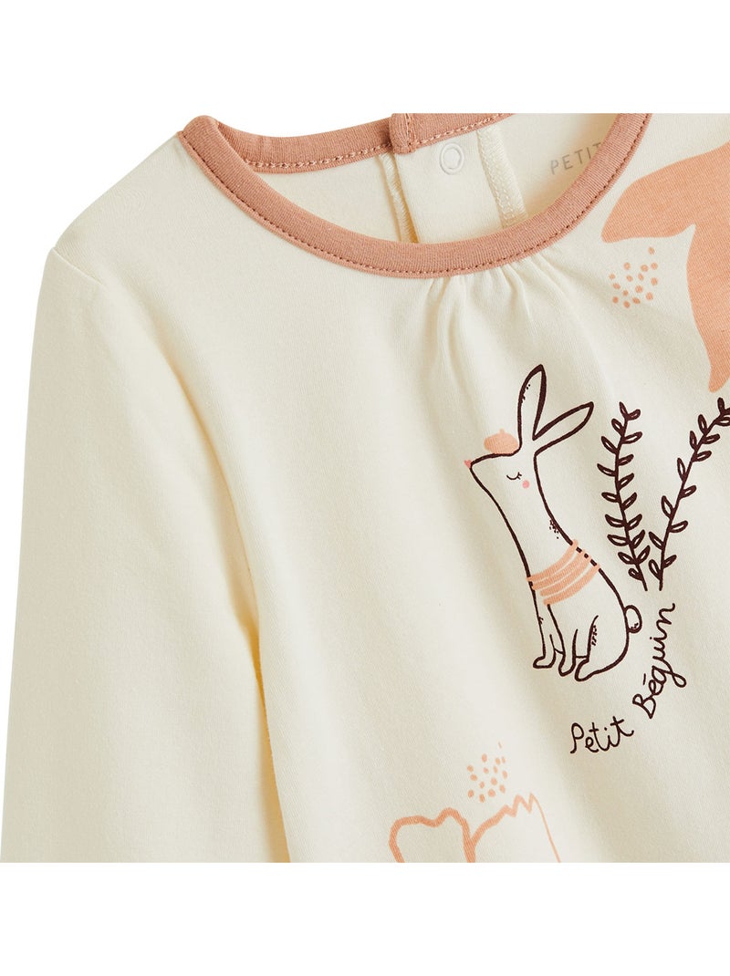 Lot de 2 t-shirts bébé manches longues aimée Ecru - Kiabi