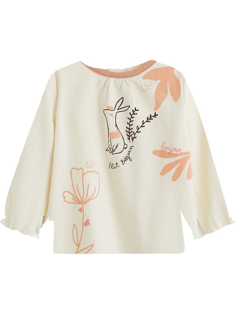 Lot de 2 t-shirts bébé manches longues aimée Ecru - Kiabi