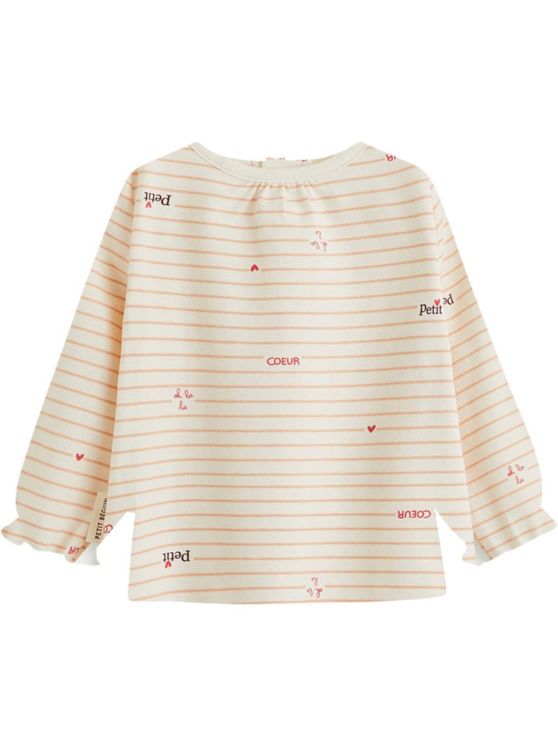 Lot de 2 t-shirts bébé manches longues aimée Ecru - Kiabi