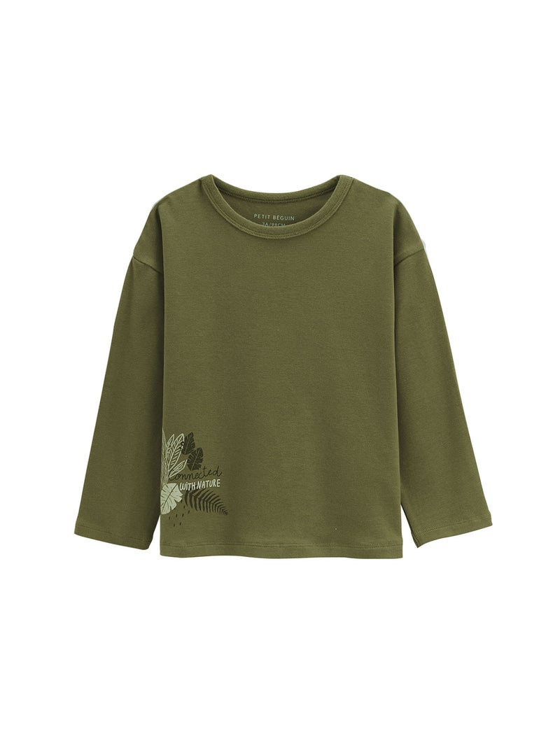 Lot de 2 t-shirts bébé manches longues Caracas Kaki - Kiabi