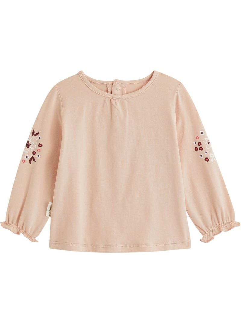 Lot de 2 t-shirts bébé manches longues manouk Rose - Kiabi