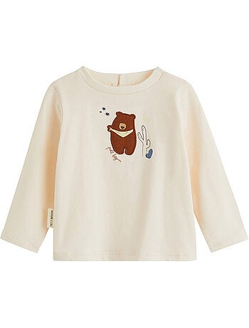 Lot de 2 t-shirts bébé manches longues moka