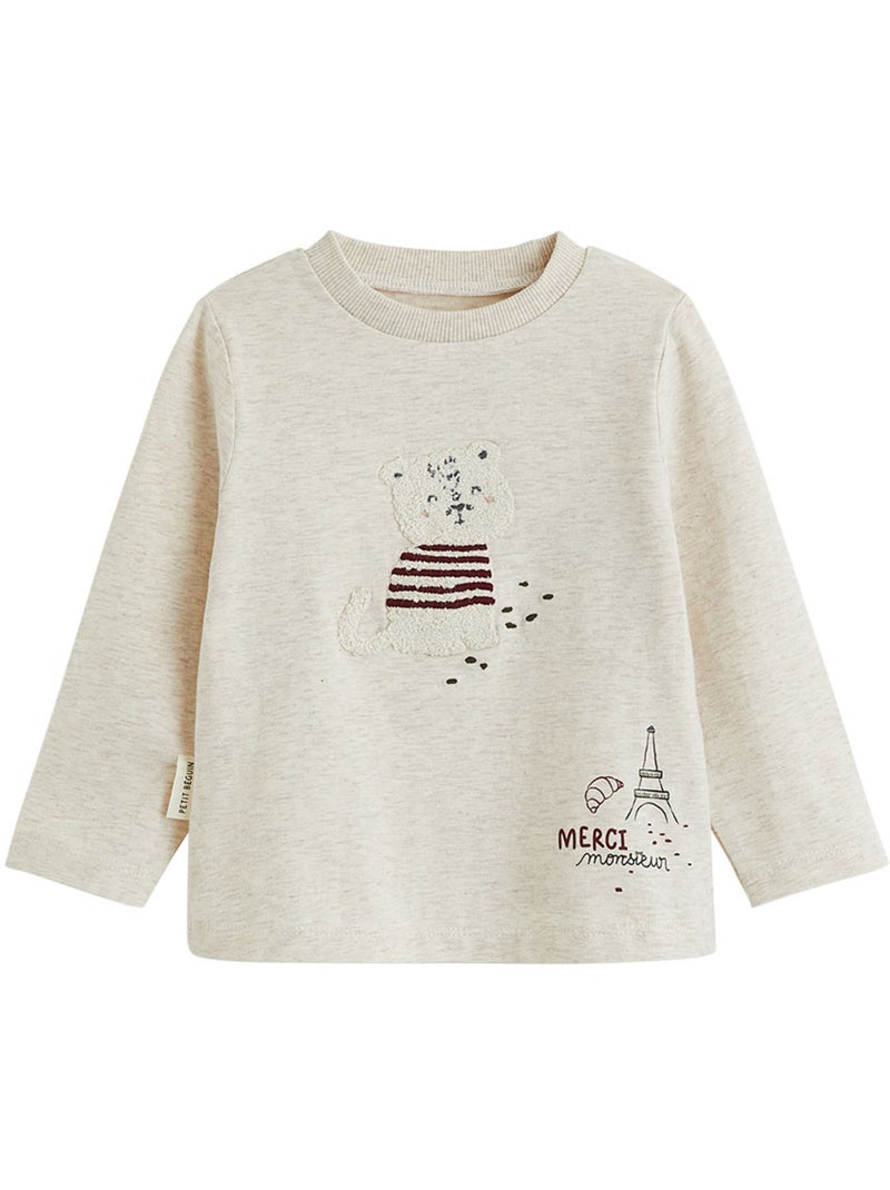 Lot de 2 t-shirts bébé manches longues pistache Gris Gris - Kiabi