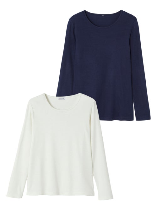 Lot de 2 t-shirts col rond - Damart - Kiabi