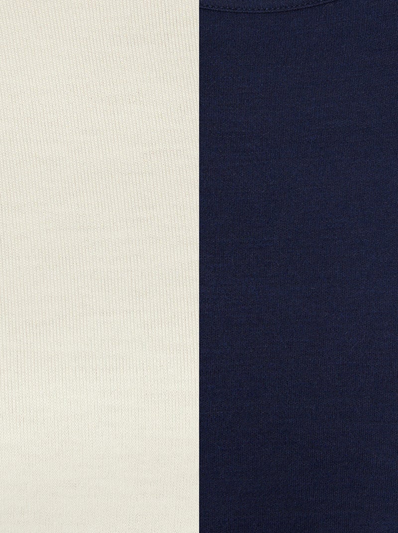 Lot de 2 t-shirts col rond - Damart Bleu marine - Kiabi