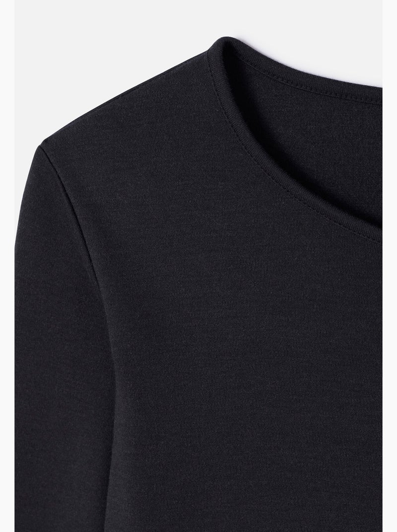 Lot de 2 t-shirts col rond - Damart Noir - Kiabi