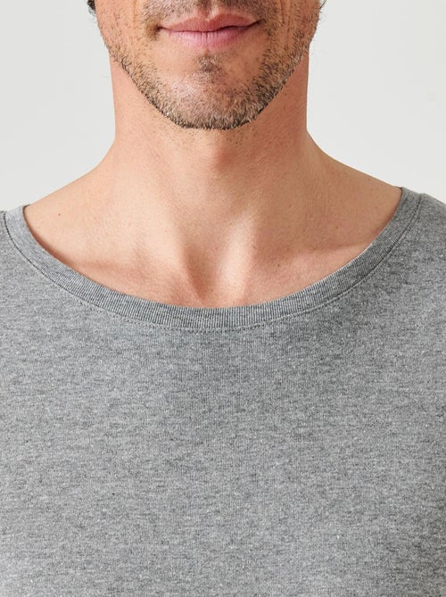 Lot de 2 T-shirts col rond, manches courtes, Essential pur coton peigné - Damart - Kiabi