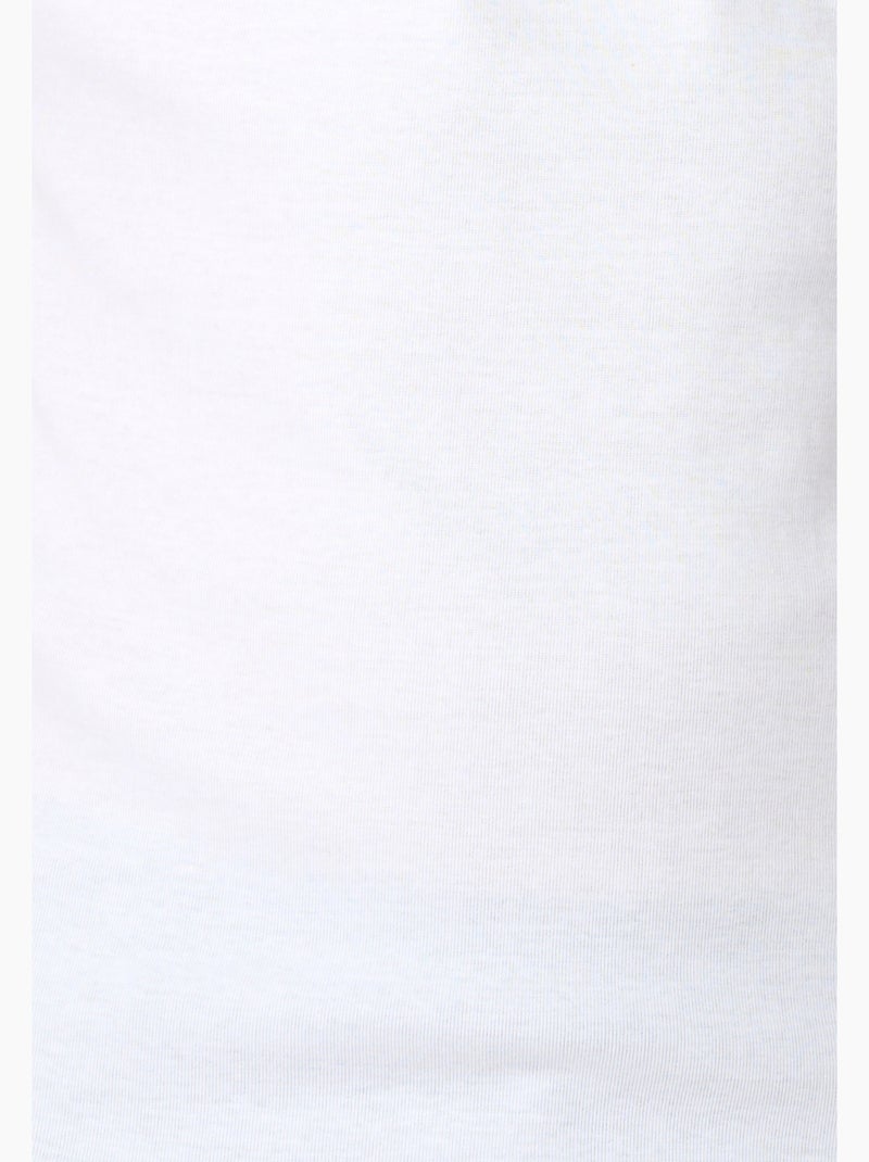 Lot de 2 t-shirts col v, manches courtes, essential pur coton peigné - damart Blanc - Kiabi