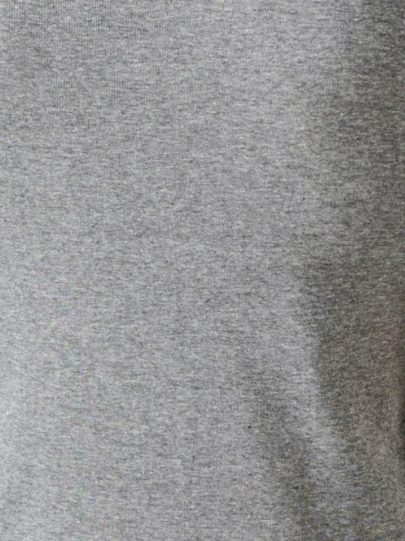 Lot de 2 t-shirts col V, manches courtes, Essential pur coton peigné - Damart Gris chiné - Kiabi