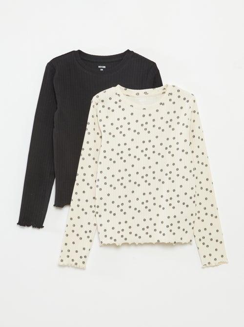 Lot de 2 t-shirts côtelés - Kiabi