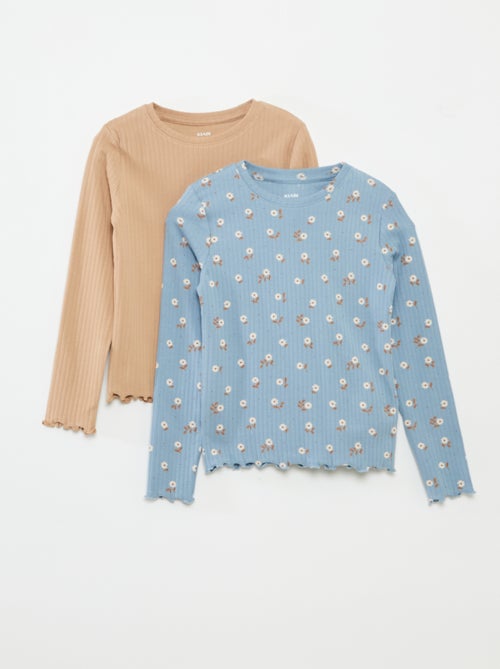 Lot de 2 t-shirts côtelés - Kiabi
