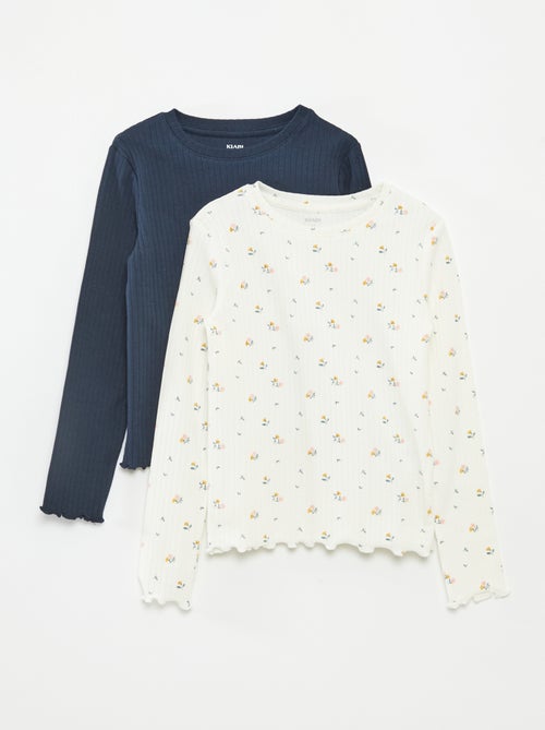 Lot de 2 t-shirts côtelés - Kiabi