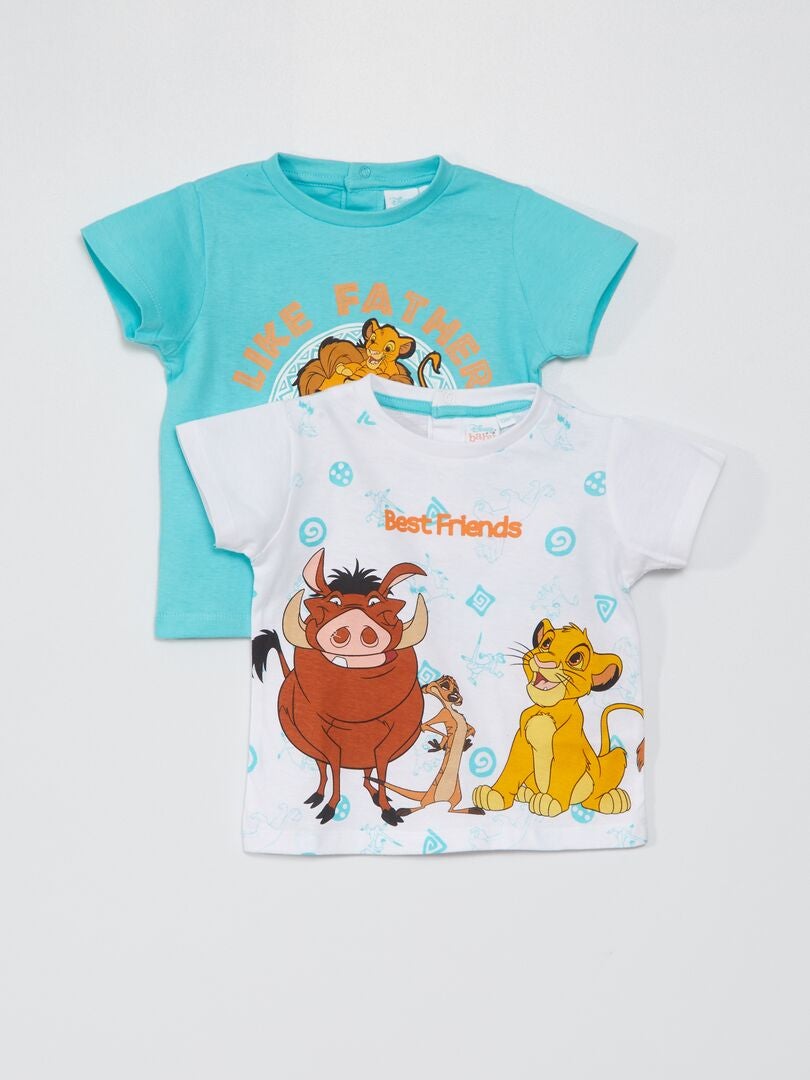 Lot de 2 t-shirts 'Disney' blanc/bleu - Kiabi