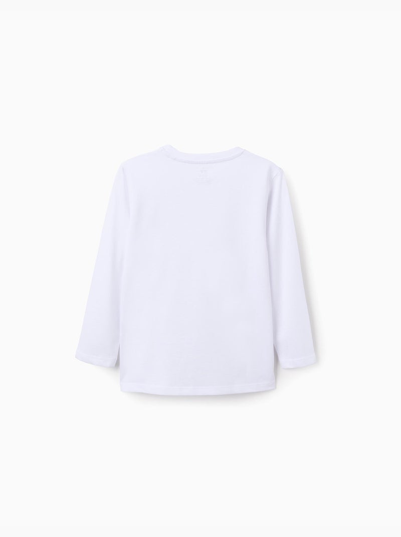 Lot de 2 T-Shirts en Coton à Manches Longues Blanc - Kiabi