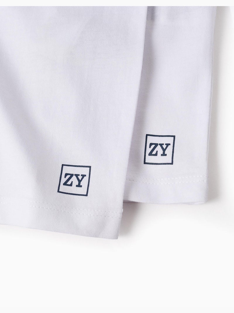 Lot de 2 T-Shirts en Coton à Manches Longues Blanc - Kiabi