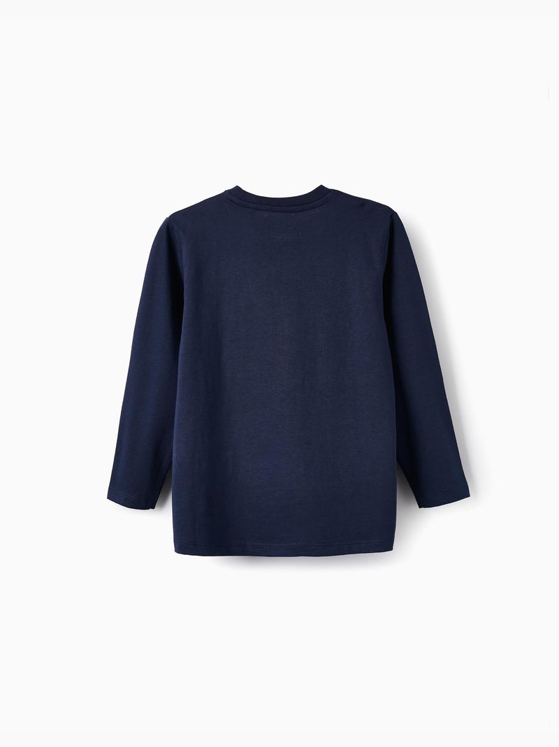 Lot de 2 T-Shirts en Coton à Manches Longues Bleu foncé - Kiabi