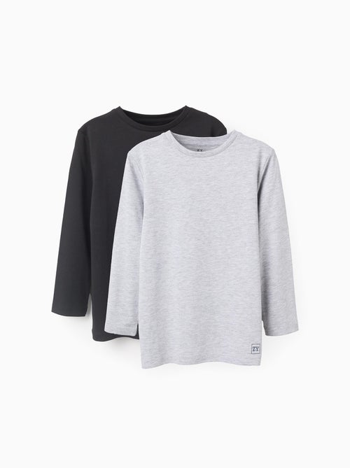 Lot de 2 T-Shirts en Coton à Manches Longues - Kiabi