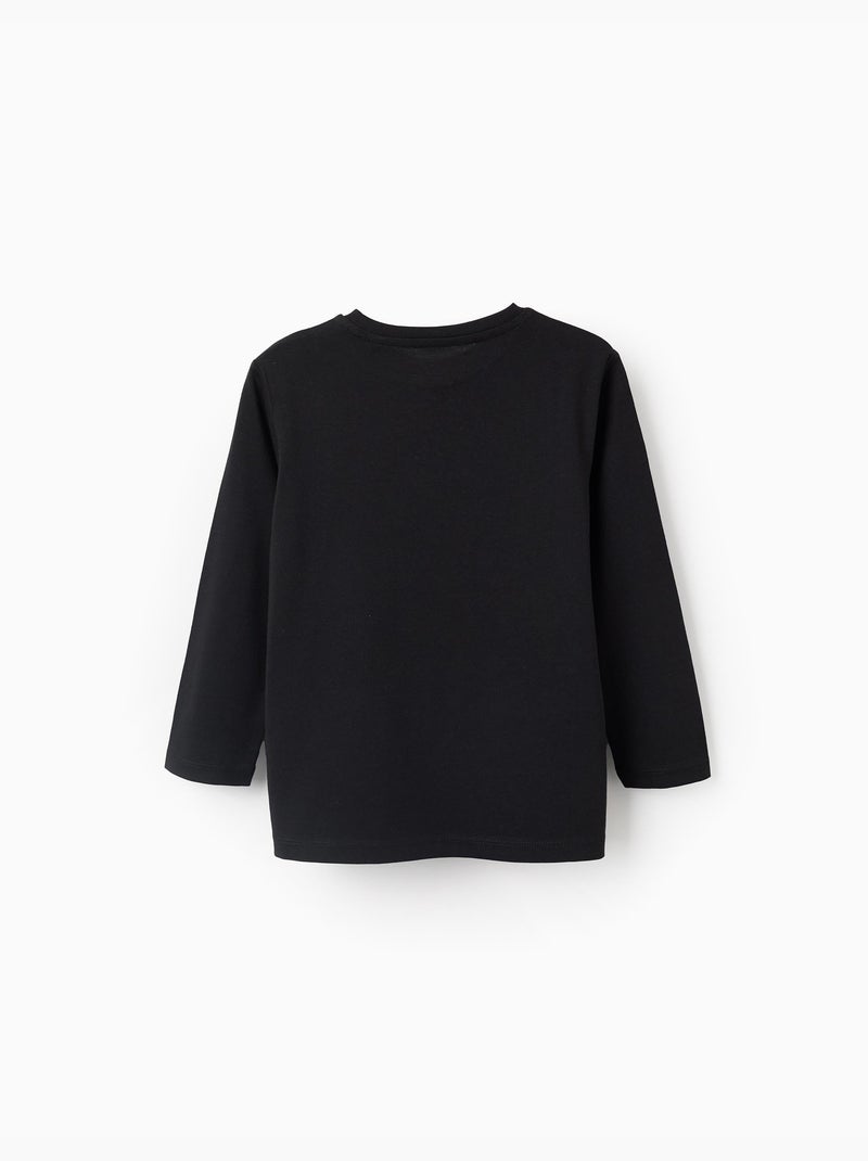 Lot de 2 T-Shirts en Coton à Manches Longues Noir Noir - Kiabi