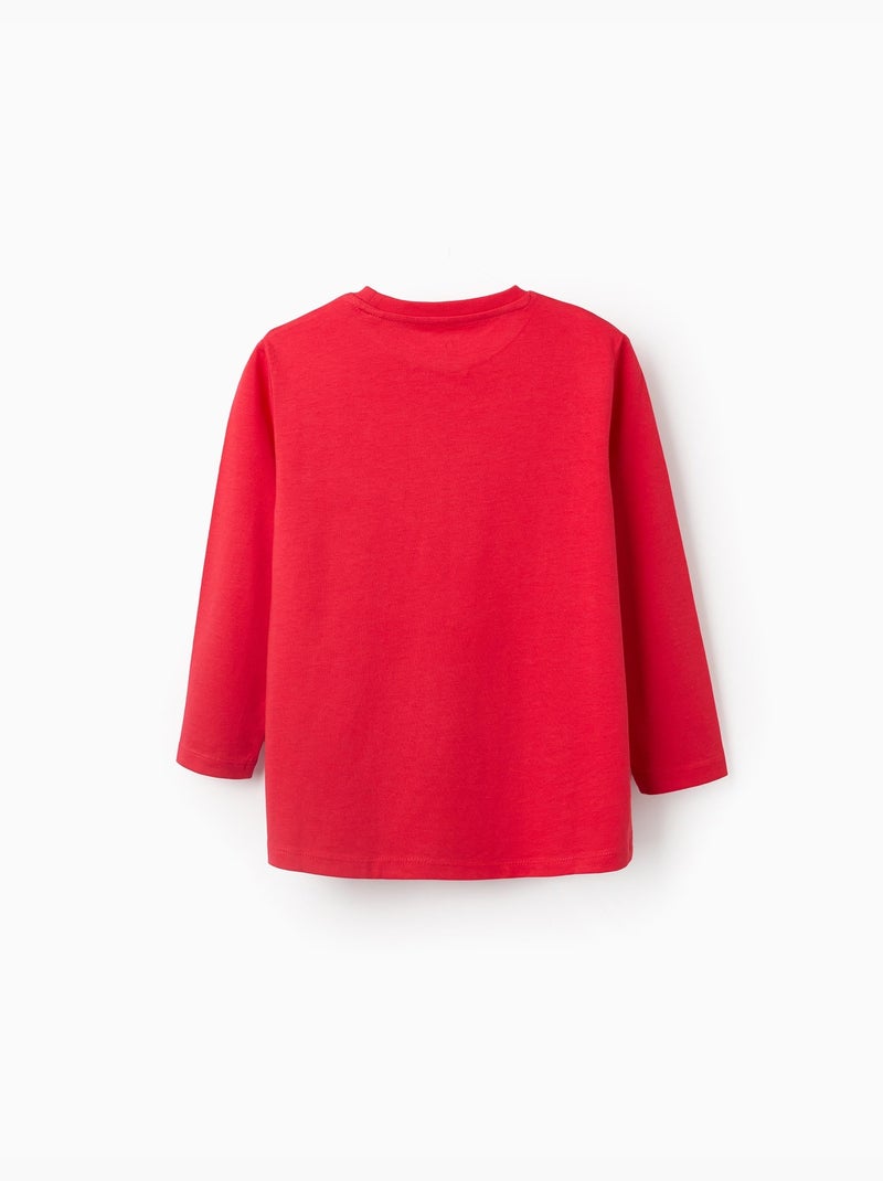 Lot de 2 T-Shirts en Coton à Manches Longues Rouge - Kiabi