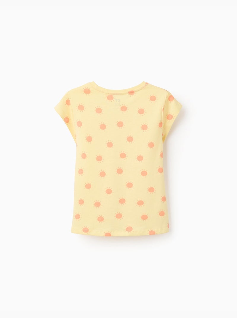 Lot de 2 T-shirts en coton avec imprimés d'été Jaune clair - Kiabi