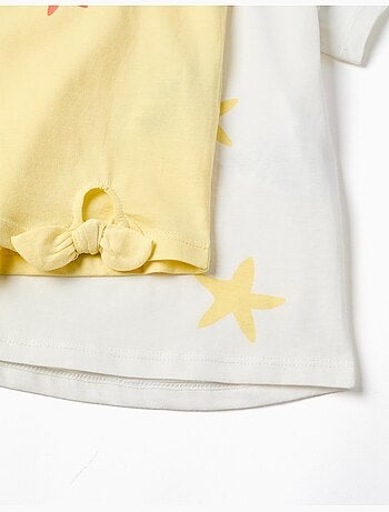 Lot de 2 T-shirts en coton avec imprimé palmiers