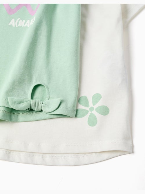 Lot de 2 T-shirts en coton avec imprimés floraux - Kiabi Lot de 2 T-shirts en coton avec imprimés floraux - Kiabi