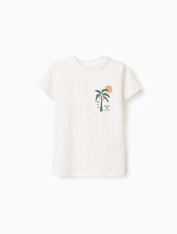 Lot de 2 T-shirts en coton avec imprimés plage