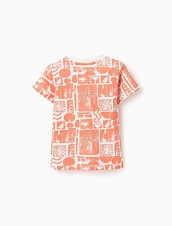 Lot de 2 T-shirts en coton avec imprimés plage