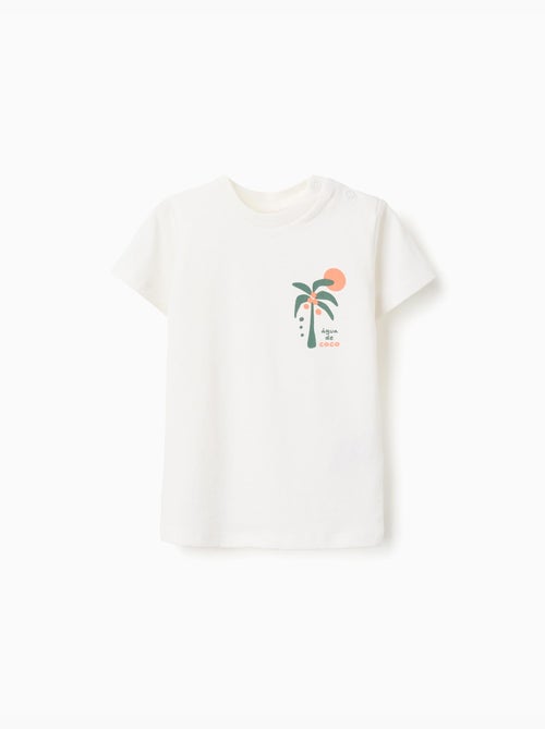 Lot de 2 T-shirts en coton avec imprimés plage - Kiabi