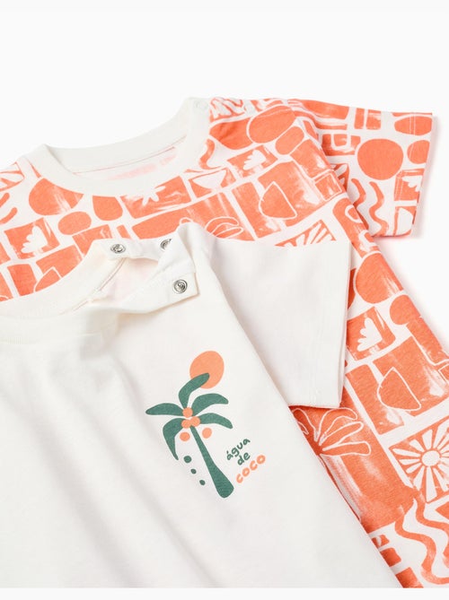 Lot de 2 T-shirts en coton avec imprimés plage - Kiabi