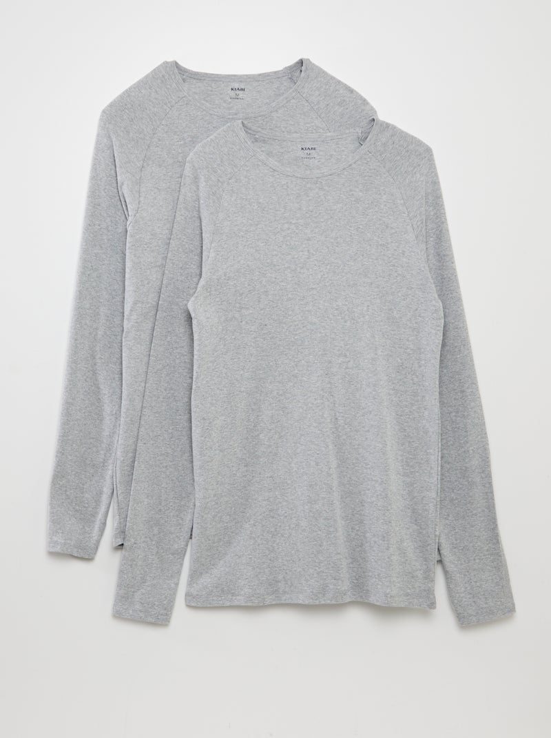 Lot de 2 t-shirts en coton Gris - Kiabi