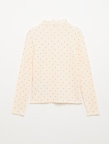 Lot de 2 T-shirts en maille fantaisie avec finitions ondulées