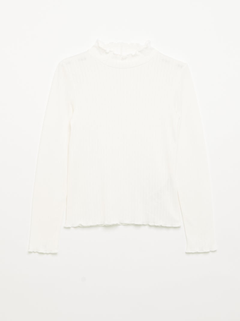 Lot de 2 T-shirts en maille fantaisie avec finitions ondulées Rose - Kiabi