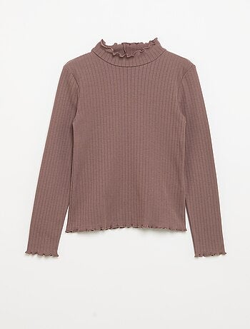 Lot de 2 T-shirts en maille fantaisie avec finitions ondulées