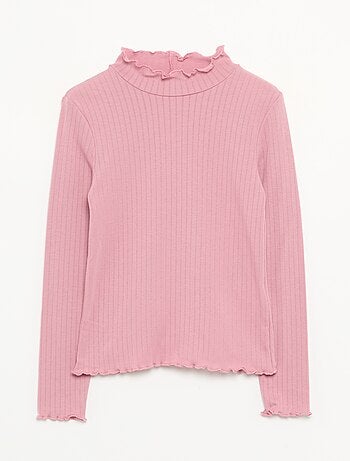 Lot de 2 T-shirts en maille fantaisie avec finitions ondulées