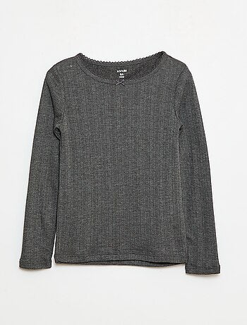 Lot de 2 t-shirts en maille pointelle à manches longues