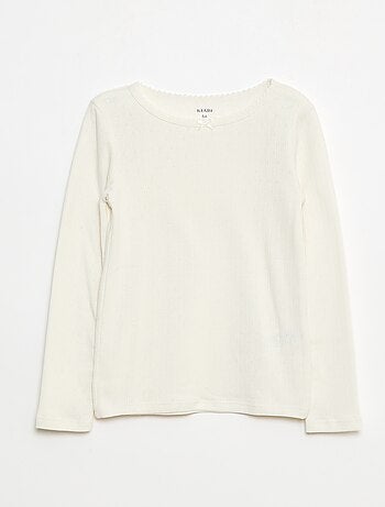 Lot de 2 t-shirts en maille pointelle à manches longues