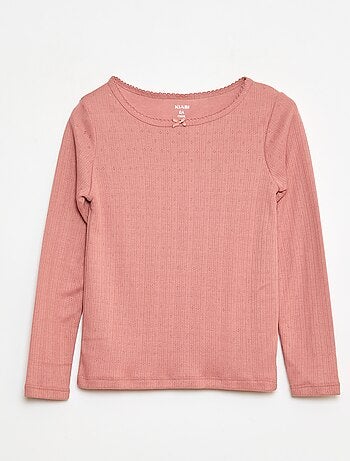 Lot de 2 t-shirts en maille pointelle à manches longues