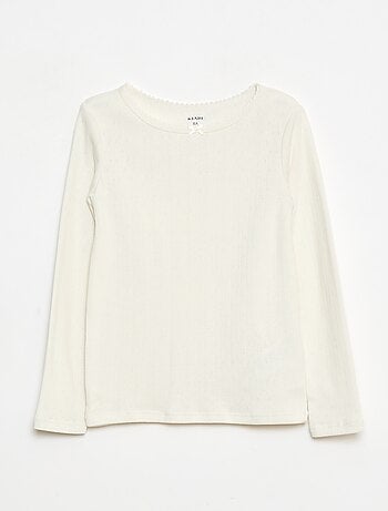 Lot de 2 t-shirts en maille pointelle à manches longues