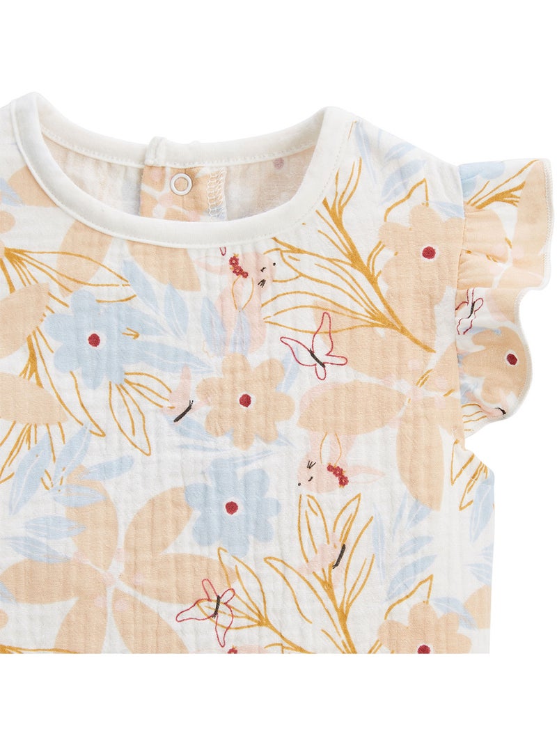Lot de 2 t-shirts enfant manches courtes Praline Peche - Kiabi